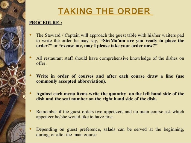 writing orders in a restaurant writing orders in a restaurant